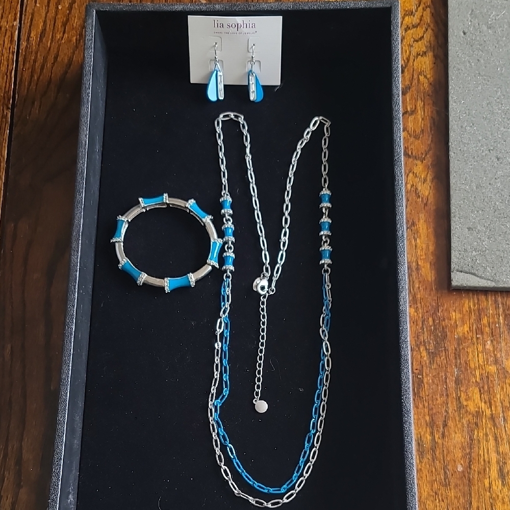 Lia Sophia Blue and Silver Necklace